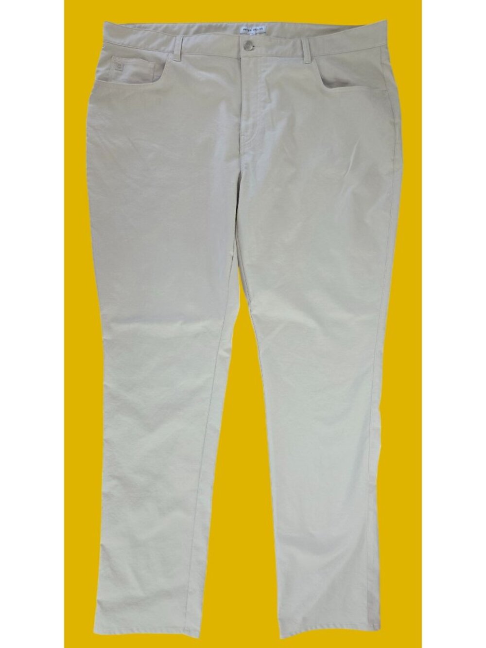 Peter Millar Mens Tailored Fit  Beige Performance Pants 42x34